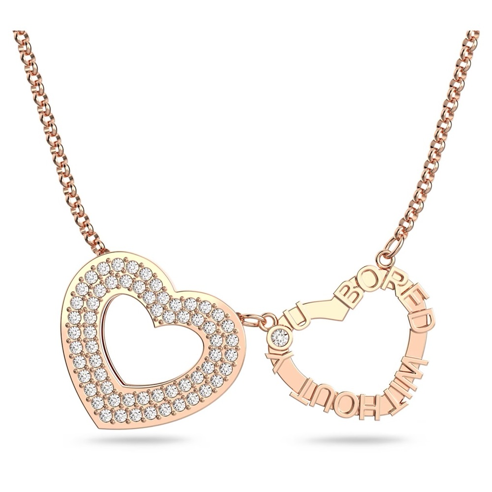 NWB Swarovski Admiration Heart Necklace Rose-Gold Tone Plated
